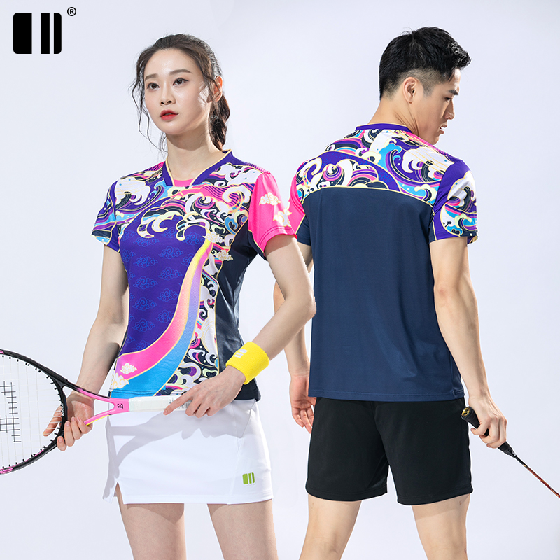 春夏新款单双号羽毛球服短袖T恤运动服女网球服中国风