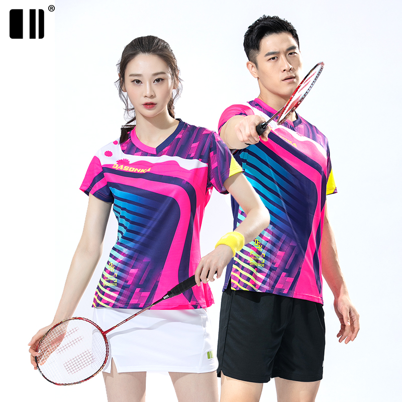 夏短袖羽毛球服男女款上衣T恤乒乓球运动服团队服